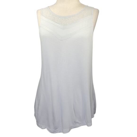 Gray Lace Detail Tank Size Small - Picture 1 of 4
